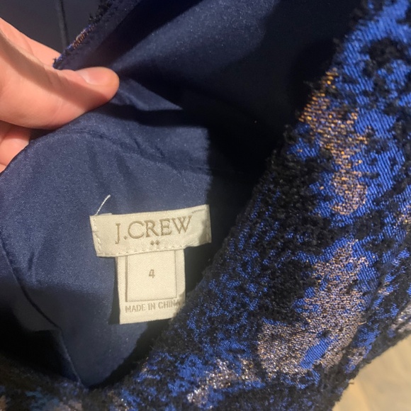 J Crew Blue & Gold Cocktail Dress - Picture 3 of 4